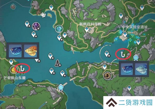 原神灰河渡手钓鱼地点分布图 灰河渡手精炼材料钓鱼点位攻略[多图]图片8