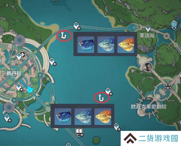 原神灰河渡手钓鱼地点分布图 灰河渡手精炼材料钓鱼点位攻略[多图]图片6
