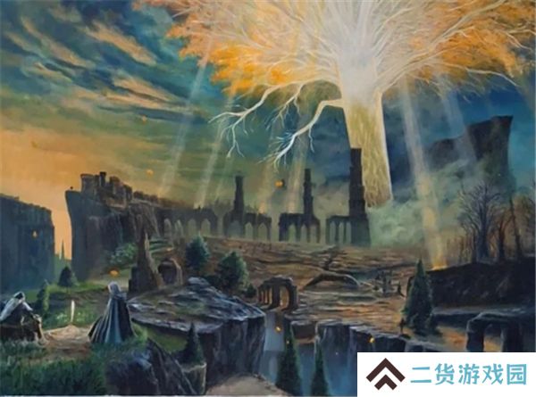 粉丝玩家创作精美黄金树幽影巨幅插画